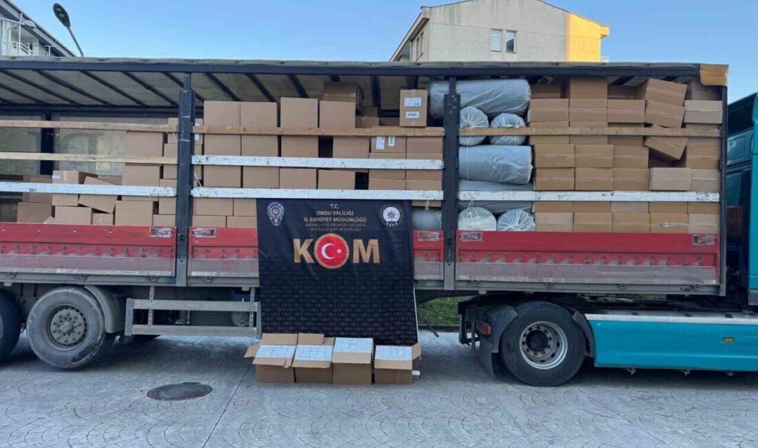 Ordu’da polis operasyonunda 5 milyon 560 bin boş makaron ele geçirildi Ordu’nun Fatsa ilçesinde polis tarafından bir tırda yapılan operasyonda 5