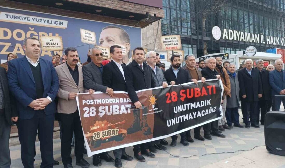 AK Parti Adıyaman, 28 Şubat Darbesi’nin yıl dönümünde basın açıklaması gerçekleştirdi AK Parti Adıyaman İl Başkanı Bülent Kablan, 28 Şubat Darbesi'nin