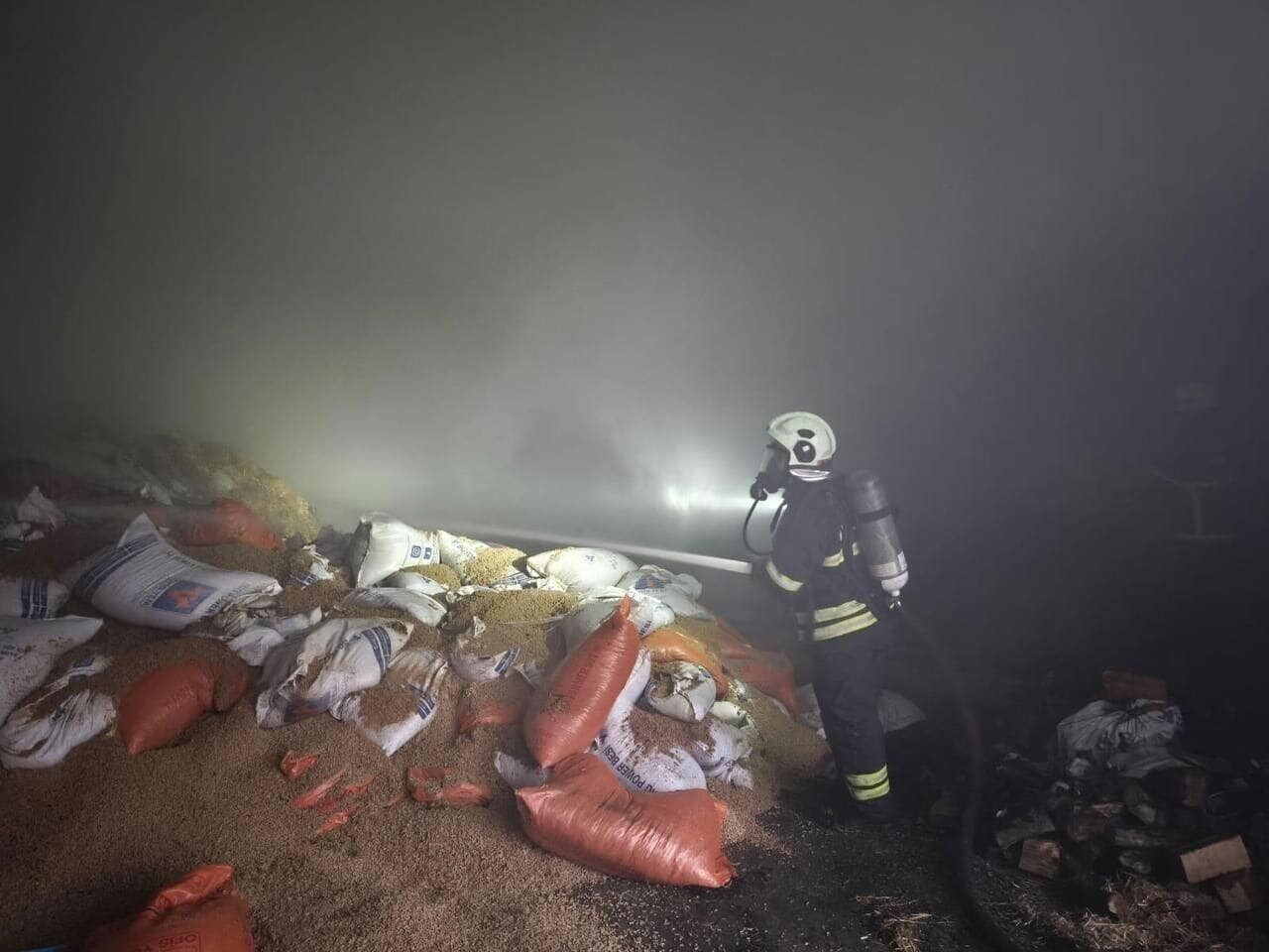 Hatay'ın Arsuz ilçesinde bir ahırın samanlığında çıkan yangın, itfaiye ekiplerinin