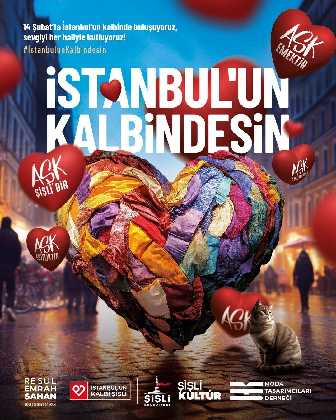 Şişli Belediyesi, Sevgililer Günü'nü "Aşk=Şişli" temasıyla kutlayacak. 14 Şubat'ta sanatsal