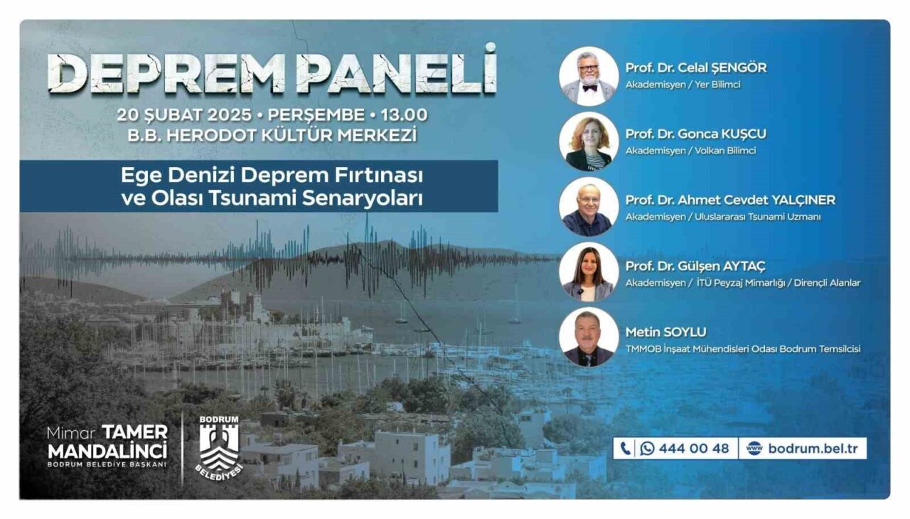Bodrum Belediyesi, 20 Şubat'ta Herodot Kültür Merkezi'nde "Ege Denizi Deprem