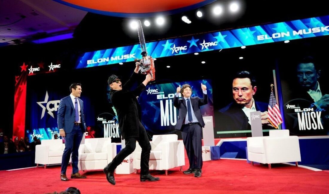 Elon Musk, Maryland'de düzenlenen CPAC 2025 toplantısında, Arjantin Devlet Başkanı