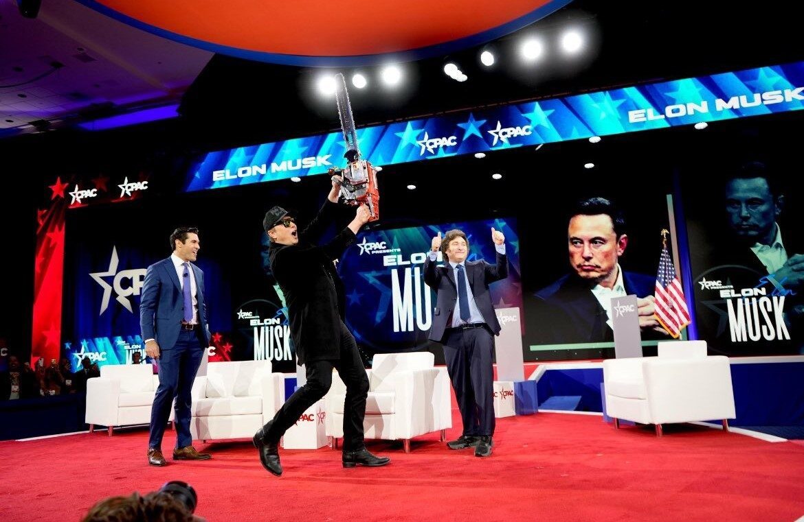 Elon Musk, Maryland'de düzenlenen CPAC 2025 toplantısında, Arjantin Devlet Başkanı