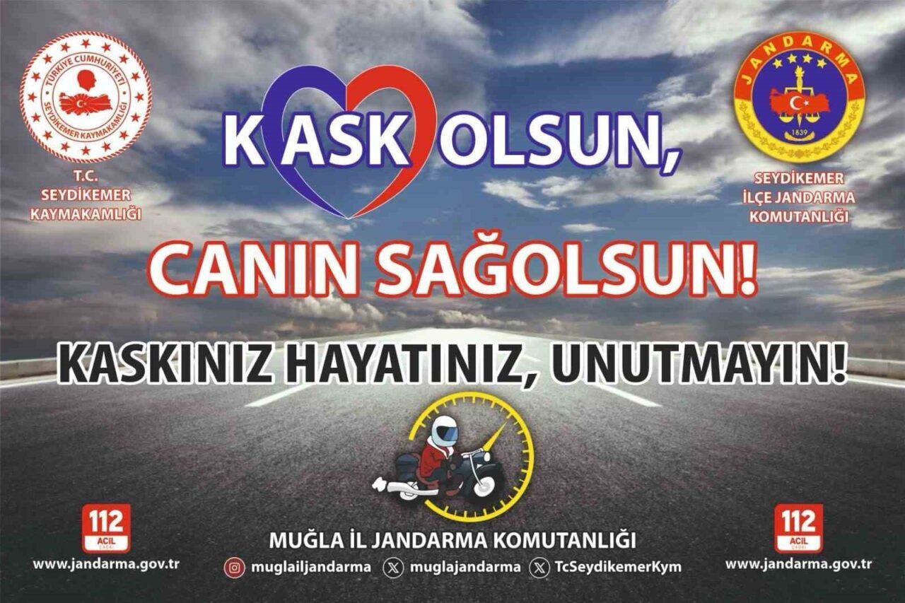 Muğla İl Jandarma Komutanlığı, motosiklet kazalarını azaltmak için "Kask Olsun