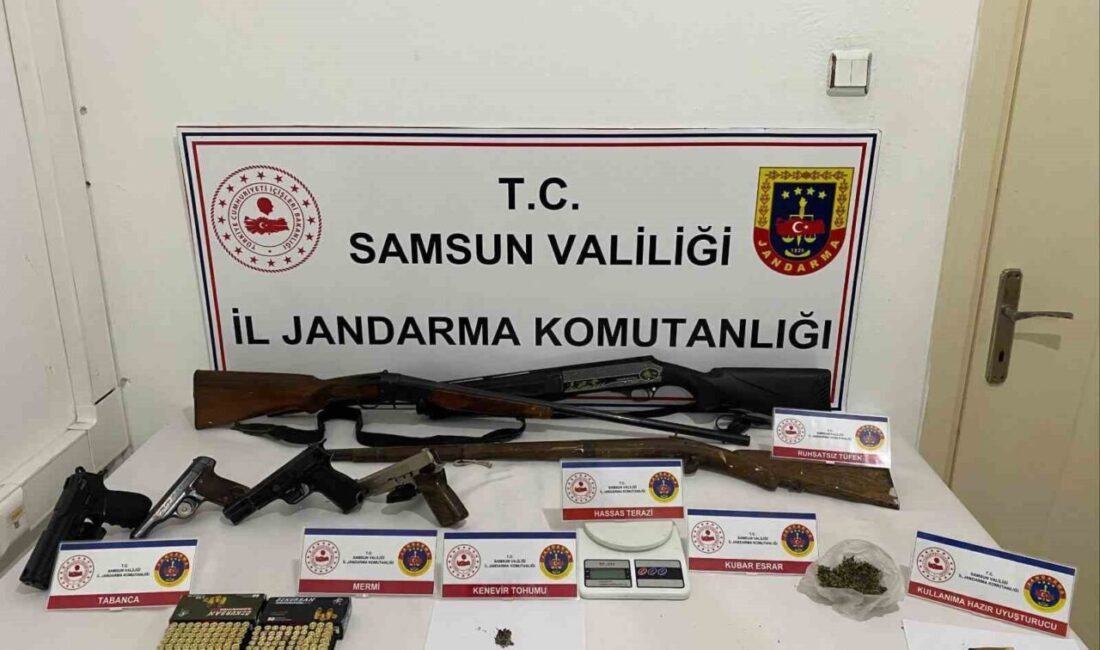 Samsun’da Uyuşturucu ve Silah Operasyonunda İki Şahıs Gözaltına Alındı Samsun'un Salıpazarı ilçesinde jandarma, E.T. (34) ve E.A. (43) isimli
