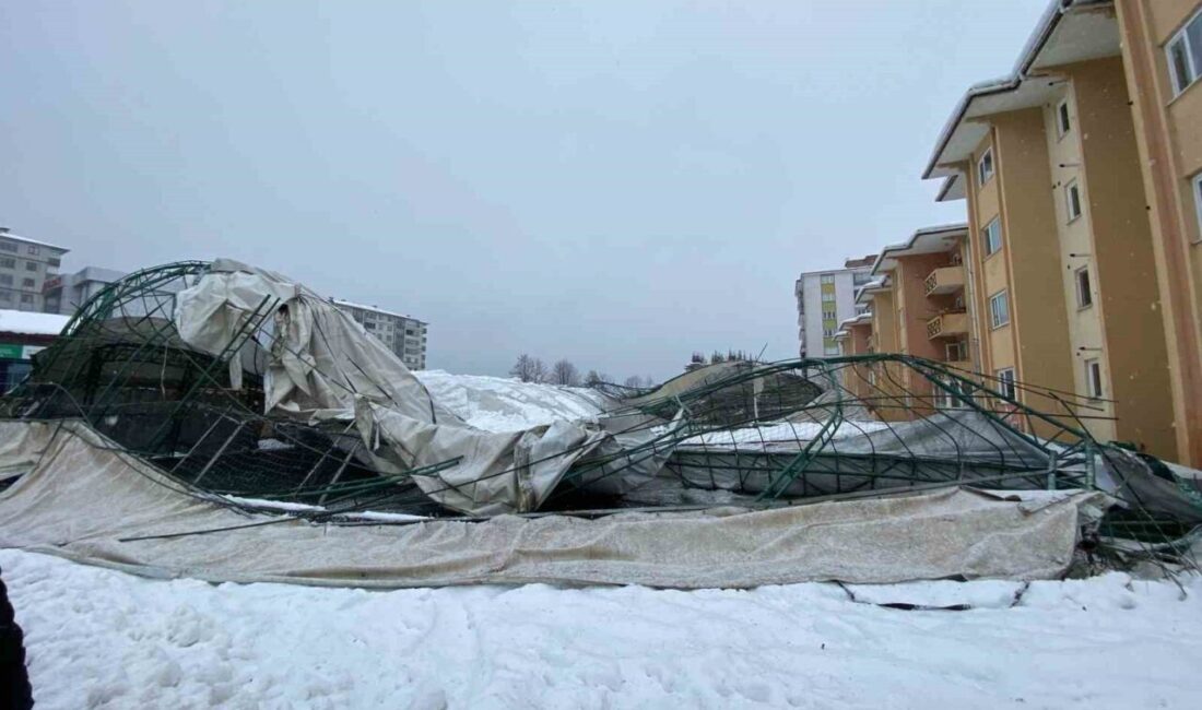Rize’de yoğun kar yağışı sonucunda halı sahanın çatısı çöktü. Rize'nin Fındılı ilçesindeki Aksu Mahallesi'nde yoğun kar yağışı nedeniyle bir