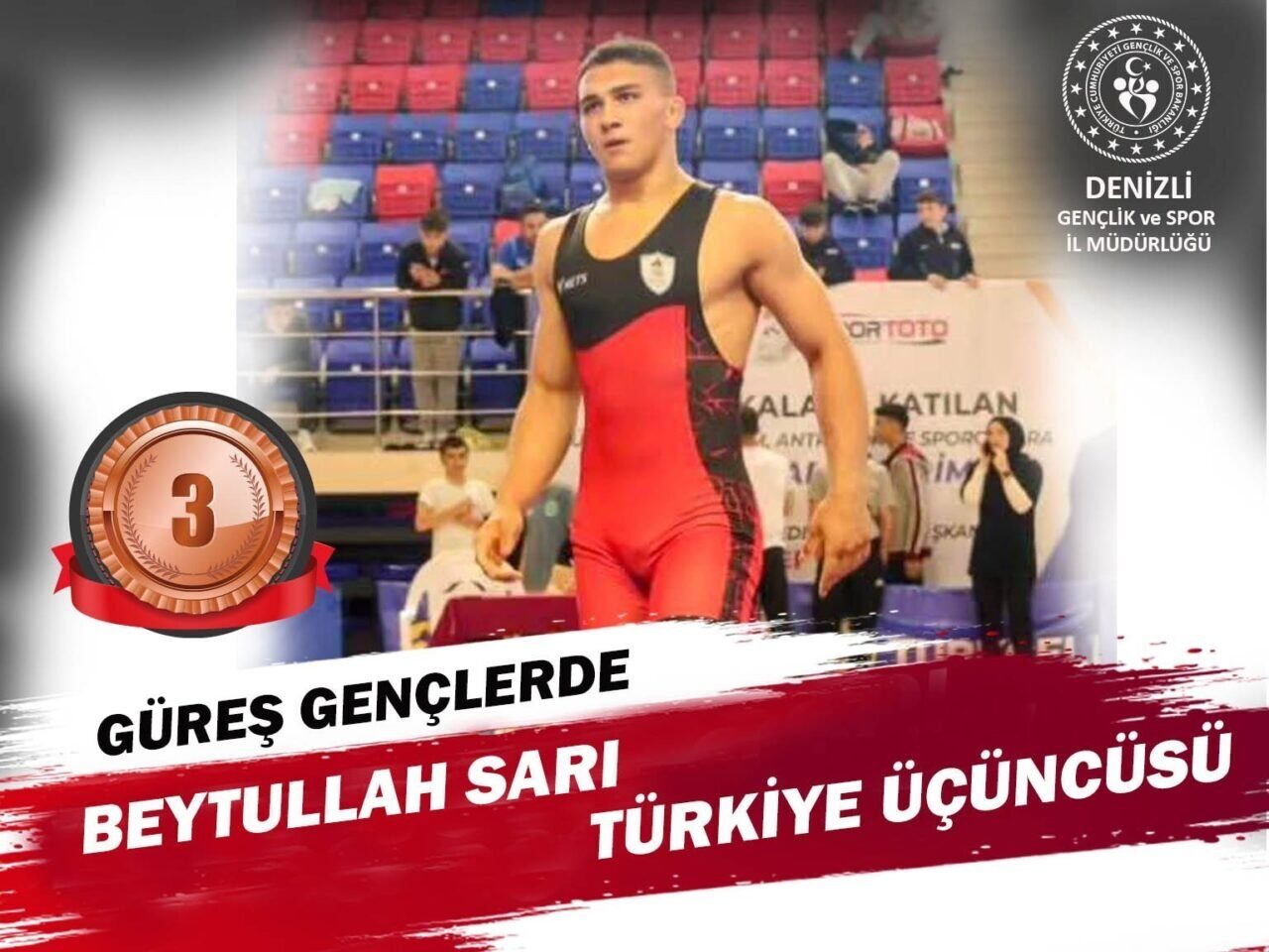 Denizlili güreşçi Beytullah Sarı, 2023’teki trafik kazasında aile üyelerini kaybettikten