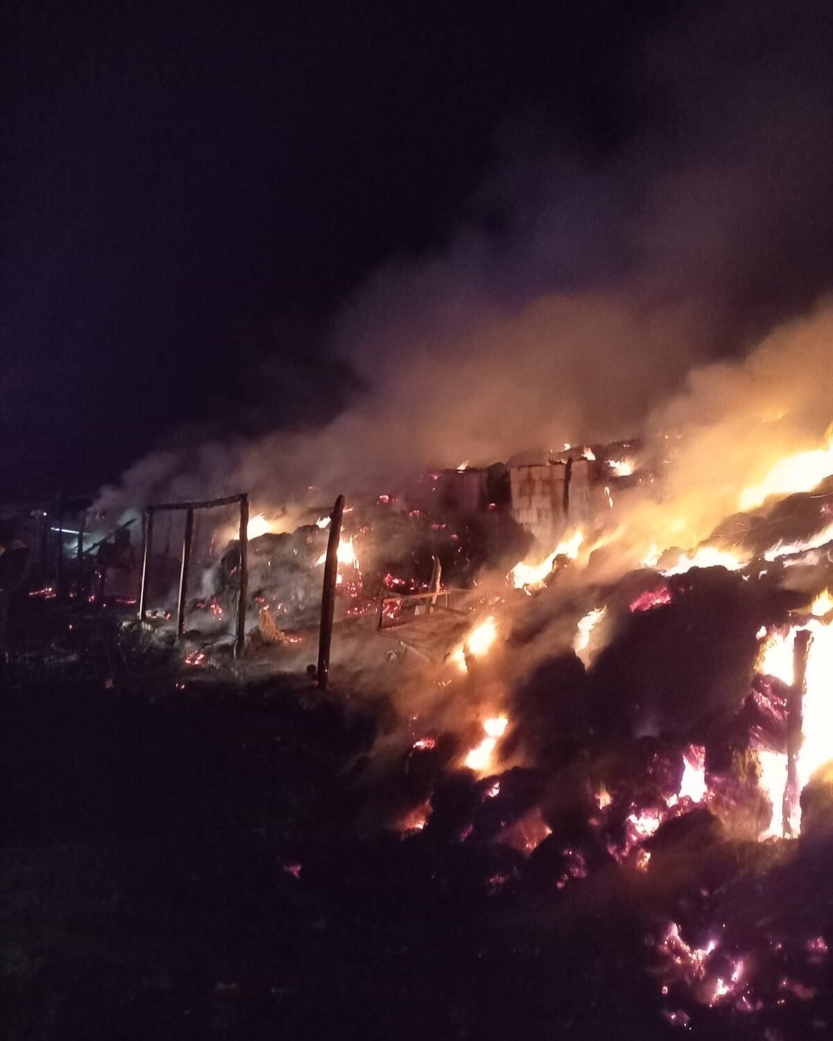 Kırklareli'nin Babaeski ilçesindeki Büyükmandra beldesinde bir hayvan ağılda çıkan yangın,