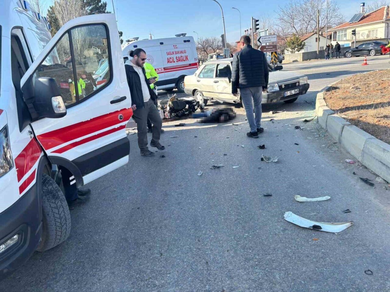 Kırşehir’de motosiklet ile otomobilin çarpışması sonucu 54 yaşındaki Ahmet T.