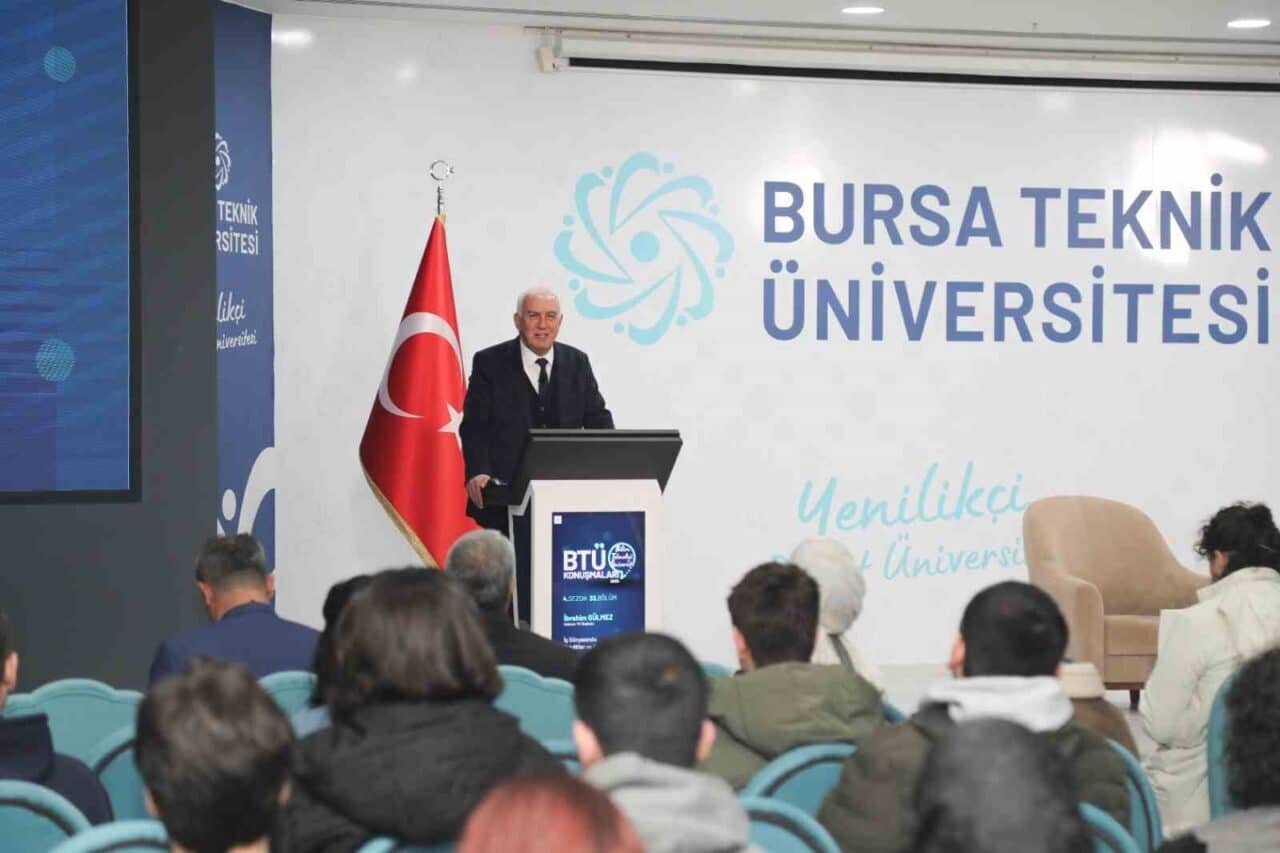 Bursa Teknik Üniversitesi'nde düzenlenen BTÜ Konuşmaları'na katılan Haksan Otomotiv Yönetim