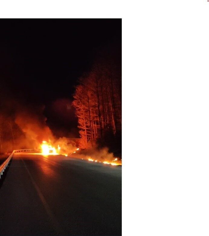 Bursa Uludağ yolu Hüseyin Alan köyü girişinde, akşam saatlerinde bir
