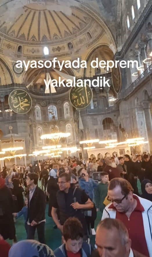 İstanbul Silivri açıklarında meydana gelen 6.2 büyüklüğündeki deprem, Ayasofya-i Kebir
