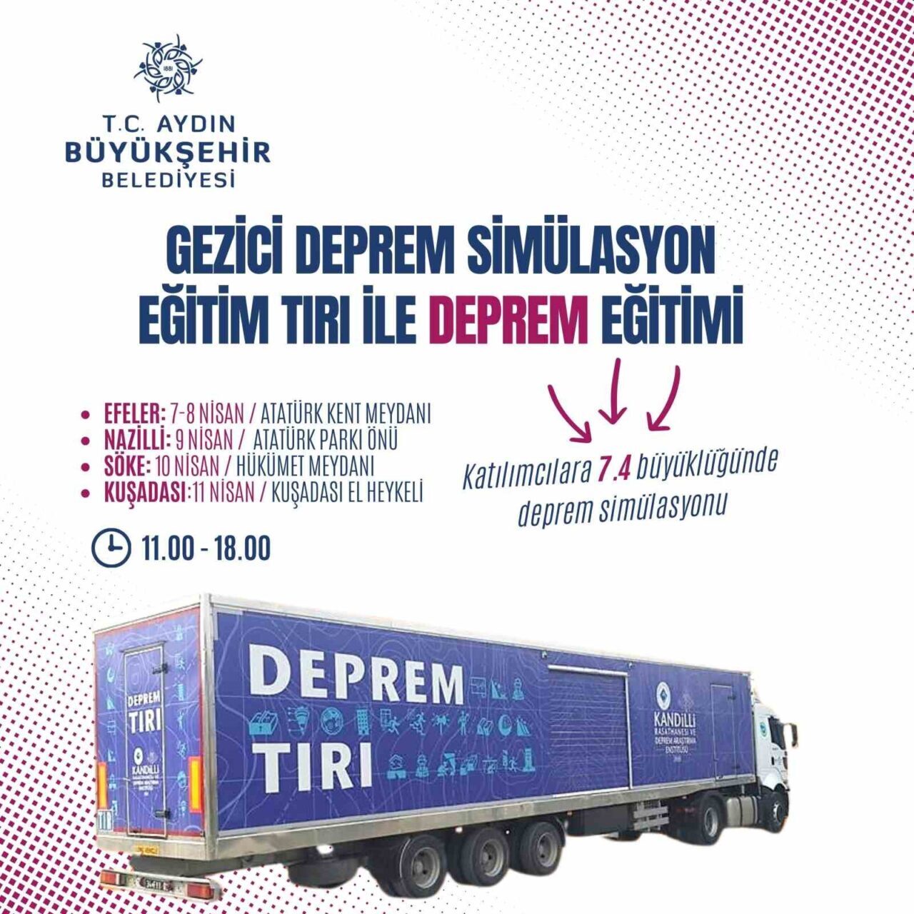 Aydın Büyükşehir Belediye Başkanı Özlem Çerçioğlu, afetlere karşı bilinçlendirme amacıyla