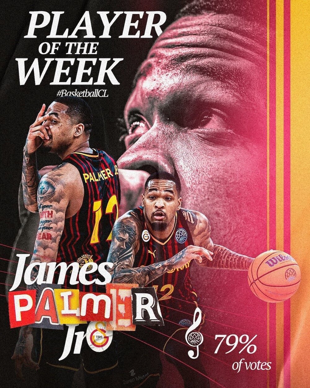 Basketbol Şampiyonlar Ligi'nde Galatasaraylı oyuncu James Palmer Jr., çeyrek finaldeki