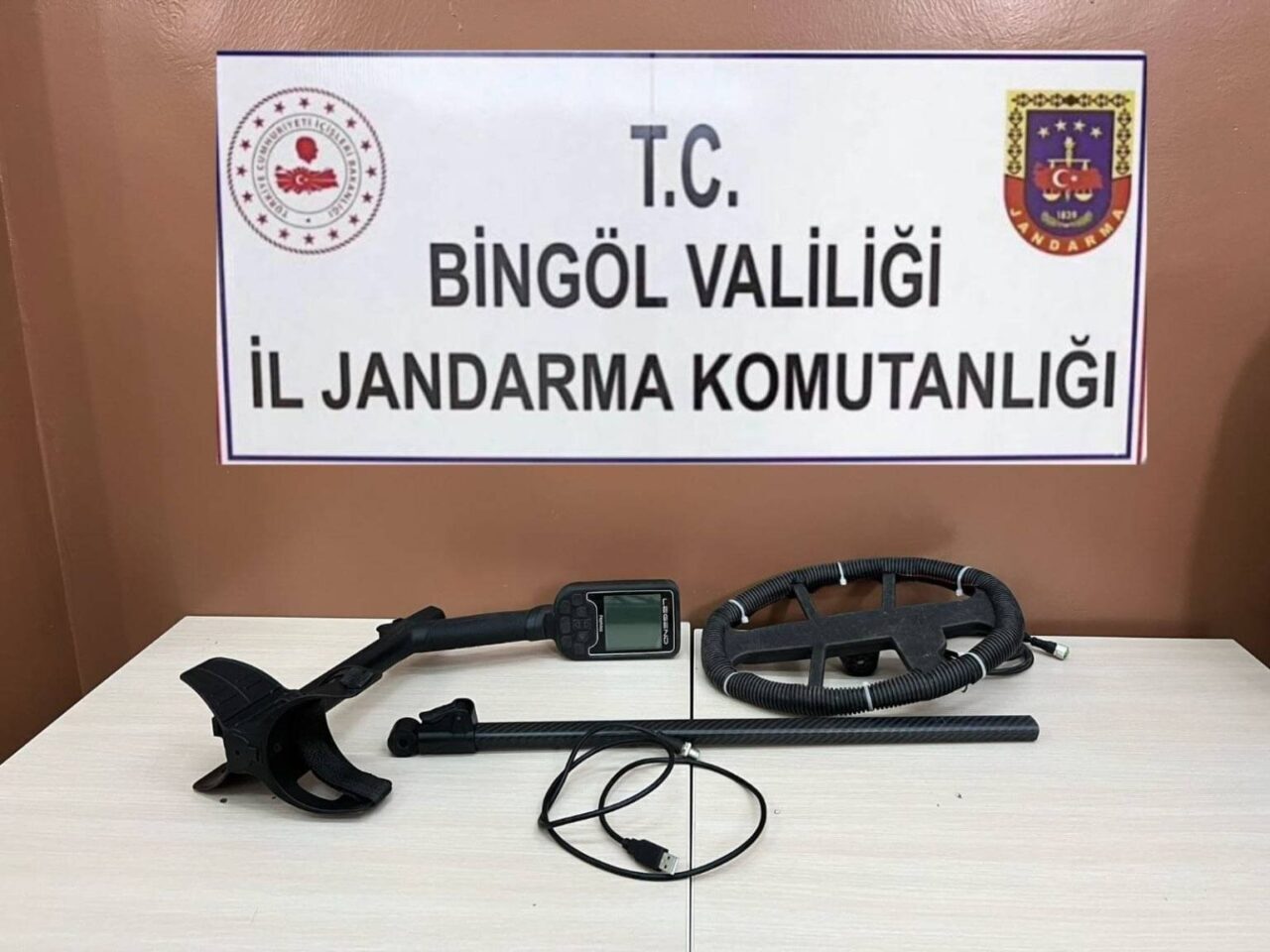 Bingöl'de F.B. adlı şahıs, dedektörle define ararken jandarma tarafından yakalandı.