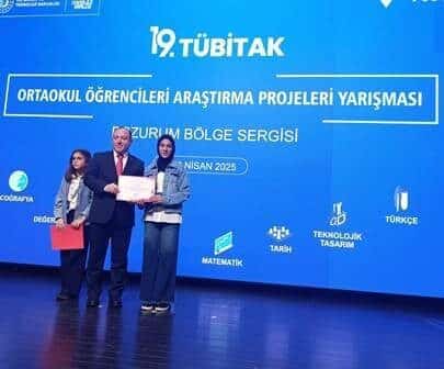 Erzurum Faik Güngör Ortaokulu, TÜBİTAK Yarışmasında Bölge İkincisi Oldu Erzurum Yakutiye Faik Güngör Ortaokulu, TÜBİTAK 19. Ortaokul Öğrencileri Araştırma