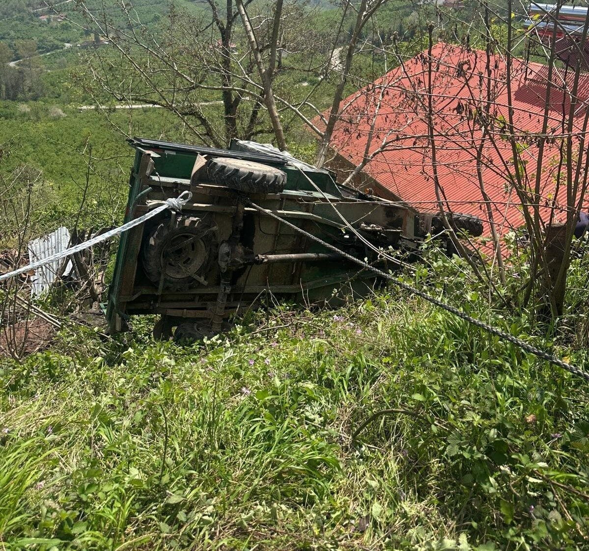 Ordu'nun Ulubey ilçesinde, İhsan Bayram'ın kullandığı patpatın ağaca çarpması sonucu