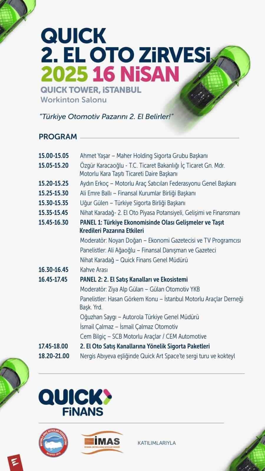 Türkiye'nin ilk 2'inci El Oto Zirvesi, 6 Nisan'da İstanbul'daki Quick
