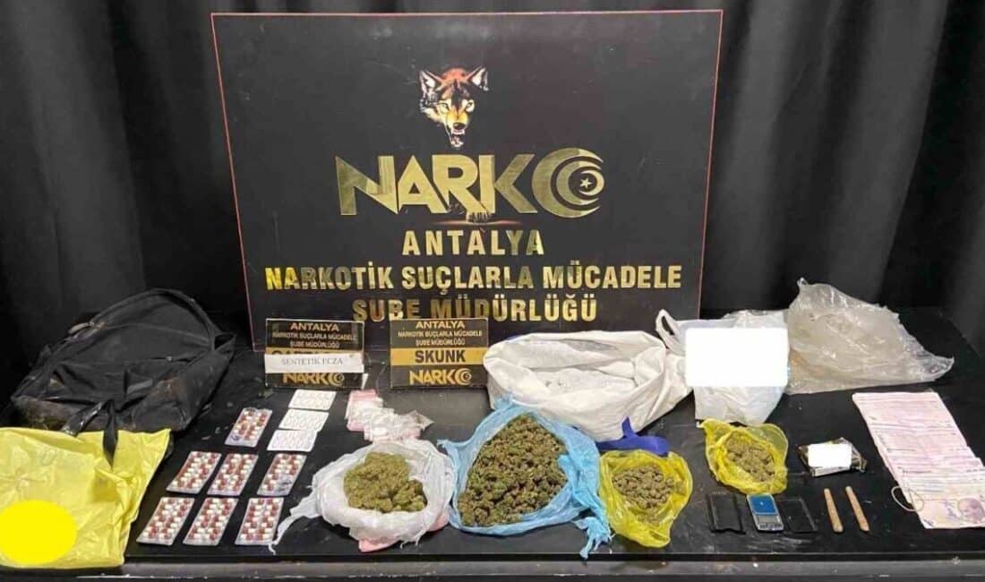 Antalya'da Narkotik Suçlarla Mücadele Şube Müdürlüğü'nün yürüttüğü operasyonlarda son bir