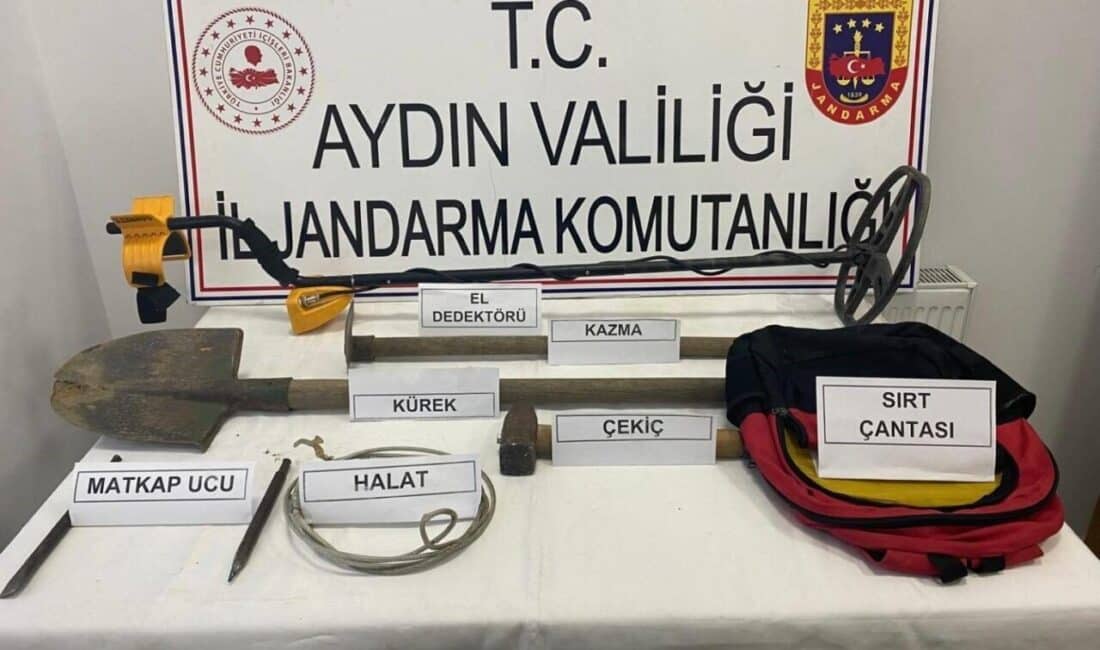 Aydın'ın İncirliova ilçesinde jandarma, izinsiz kazı yapan K.B. (27), T.B.