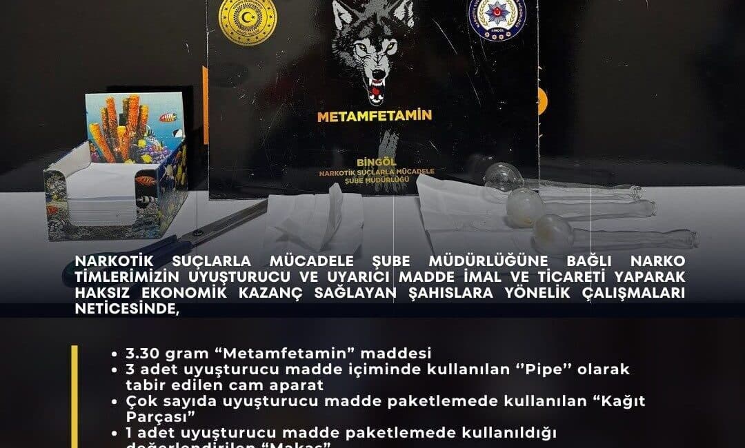 Bingöl Emniyet Müdürlüğü'nün narkotik ekipleri, uyuşturucu imal ve ticareti yapan