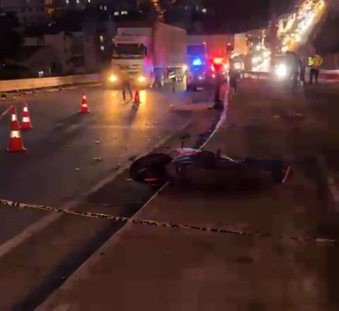 Kocaeli'nin Gebze ilçesinde Saniye Yılmaz'ın motosikletinin beton mikseriyle çarpışması sonucu
