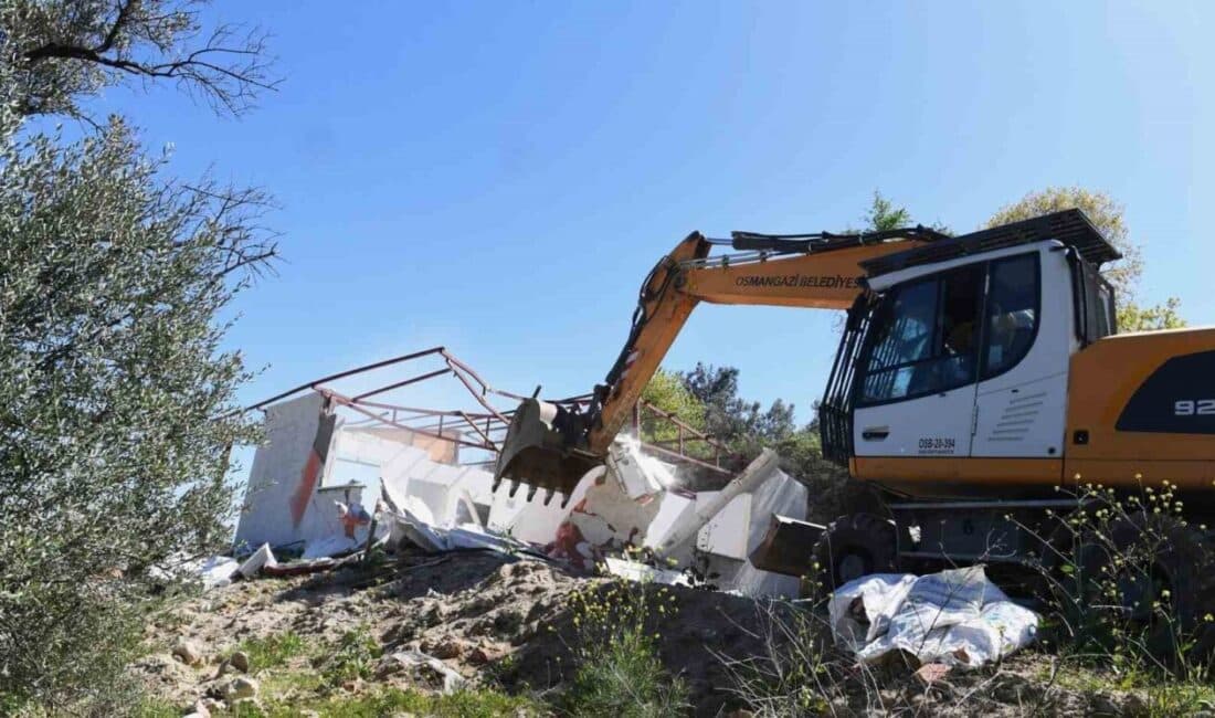 Bursa'nın Osmangazi ilçesinde imara aykırı olarak inşa edilen 25 kaçak
