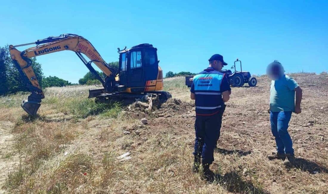 Didim ilçesinde hazine arazisinde izinsiz kazı yapan M.K., H.T. ve