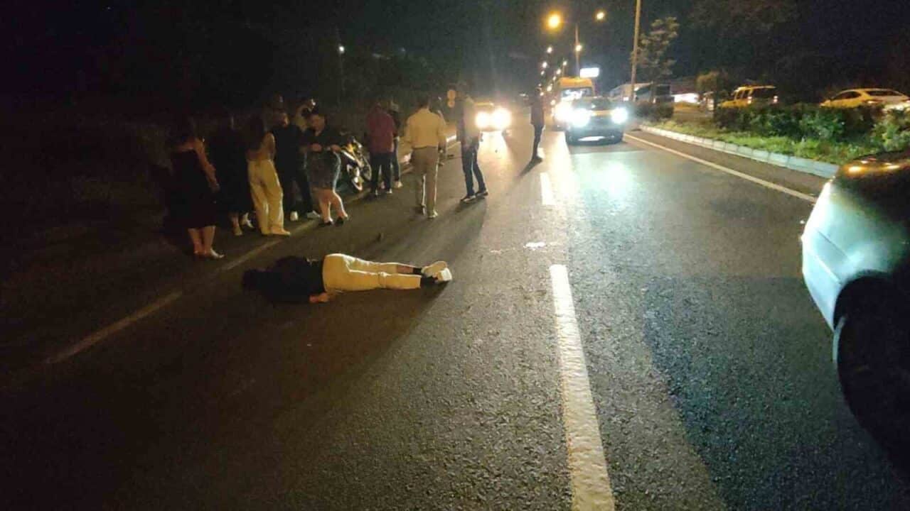 Aydın’ın Kuşadası ilçesinde, M.Y. yönetimindeki motosiklet, aniden yola fırlayan domuz