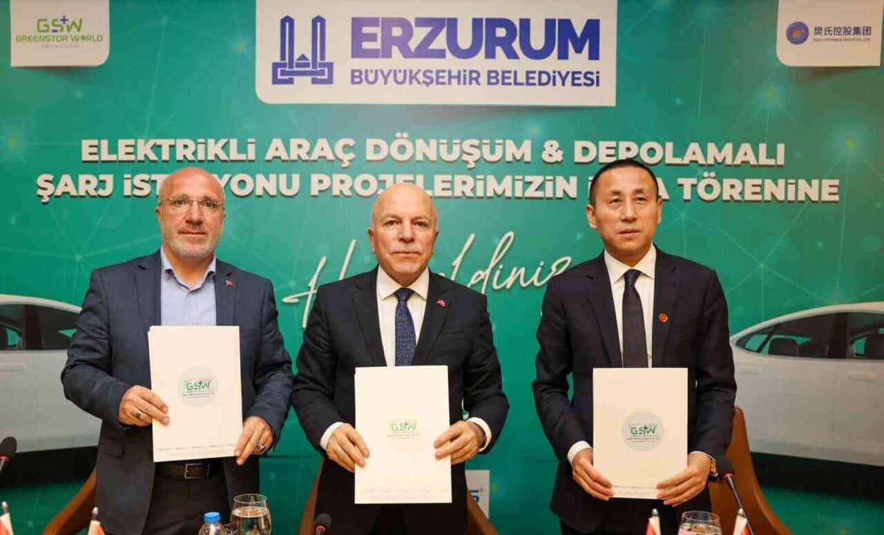 Erzurum'da elektrikli araç dönüşümü ve enerji depolamalı şarj istasyonları kurulacak.