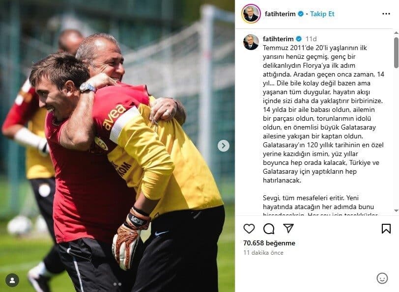 Galatasaray Teknik Direktörü Fatih Terim, 14 yıl takımda kalecilik yapan