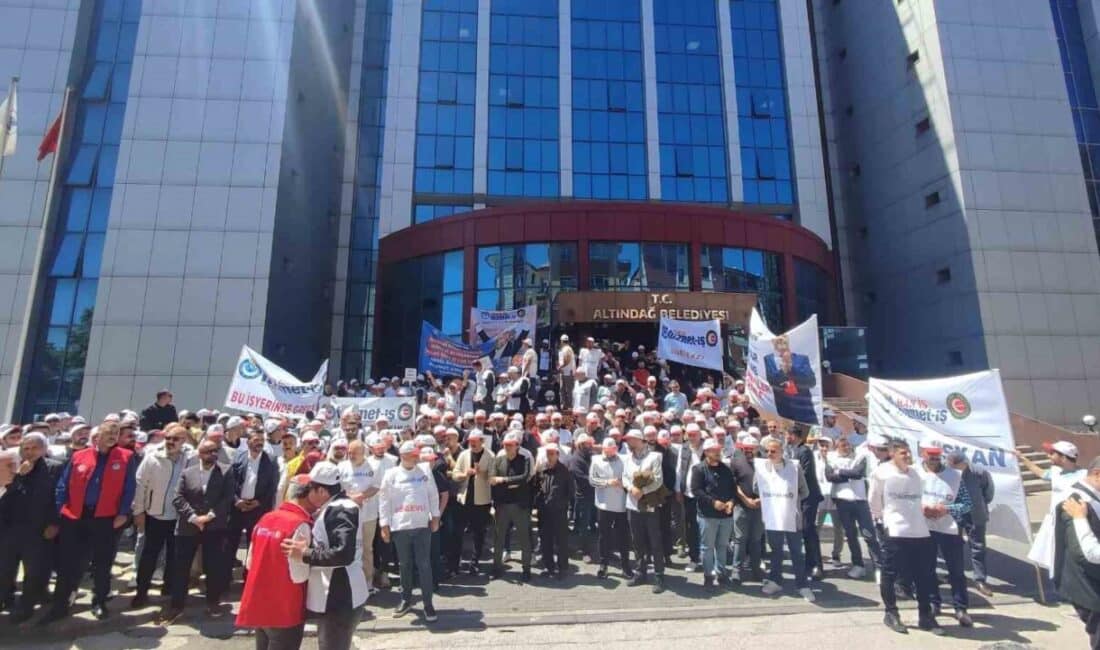 HAK-İŞ Genel Başkanı Mahmut Arslan, Hizmet-İş sendikası işçilerinin Altındağ Belediyesi'nde