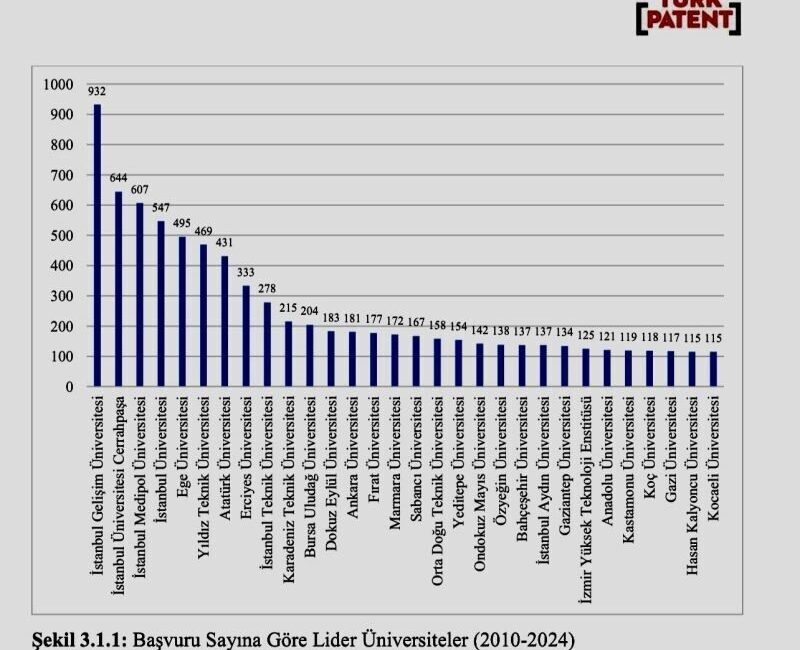 İstanbul Gelişim Üniversitesi, 2024'te 125 patent başvurusuyla Türkiye'de en fazla