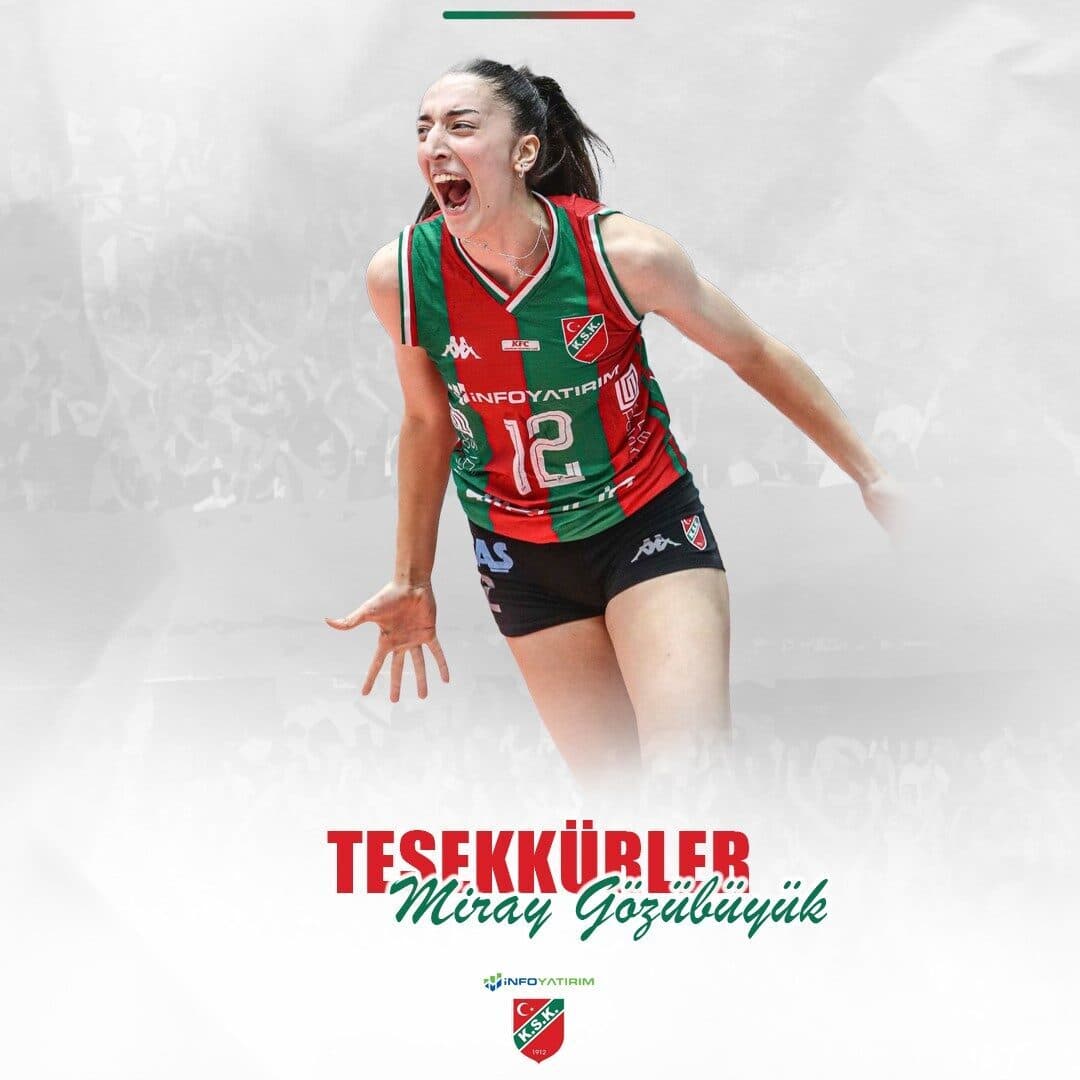Karşıyaka Voleybol, smaçör Miray Gözübüyük ile yollarını ayırdığını duyurdu. Kulüp,