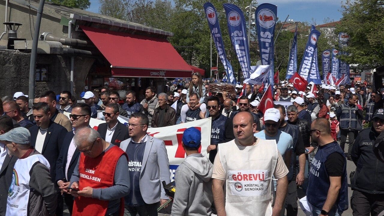 Kırklareli'de 1 Mayıs Emek ve Dayanışma Günü, işçi sendikalarının katılımıyla
