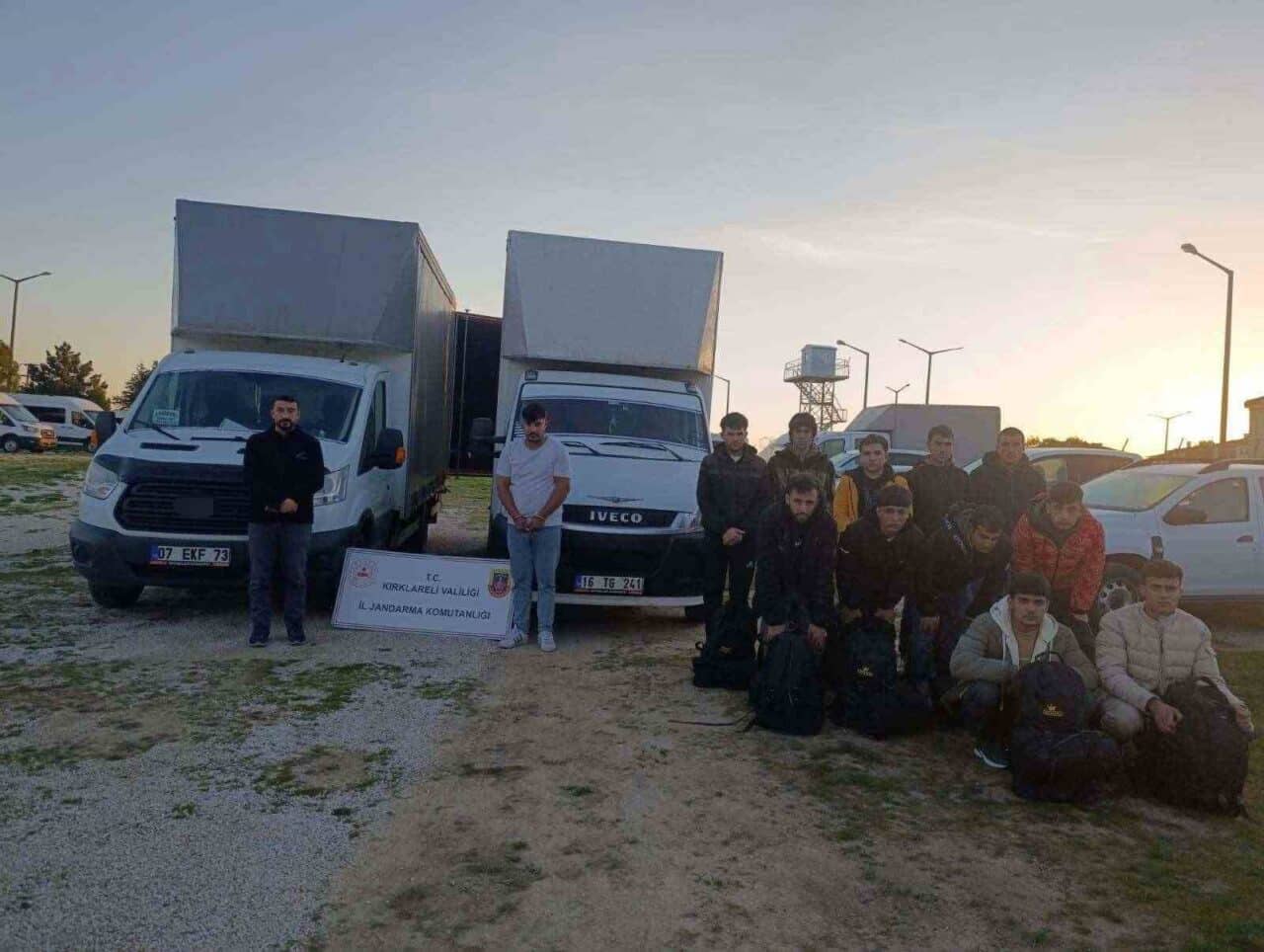 Kırklareli'nde jandarma, bir haftada 110 kaçak göçmen yakaladı. Organizatörlük yaptığı