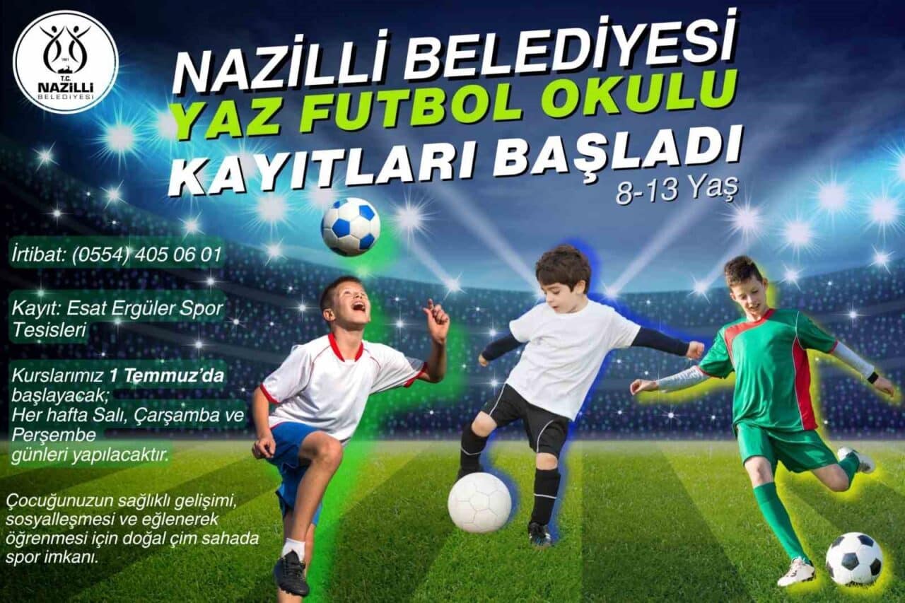 Nazilli Belediyesi, 8-13 yaş arası çocuklar için Yaz Futbol Okulu'na