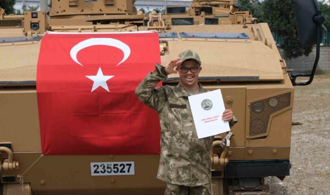 Kahramanmaraş'ın Onikişubat Belediyesi, down sendromlu bireyler için temsili asker uğurlama