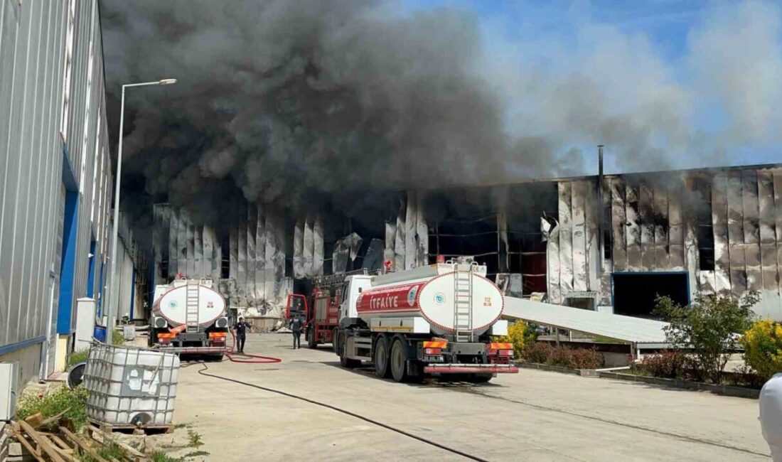 Çerkezköy’de Fabrikada Çıkan Yangın Sebebiyle Patlama Sesleri Yükseldi Tekirdağ'ın Çerkezköy ilçesindeki Özpar Kauçuk Kalıp Fabrikası'nda çıkan yangın, peş