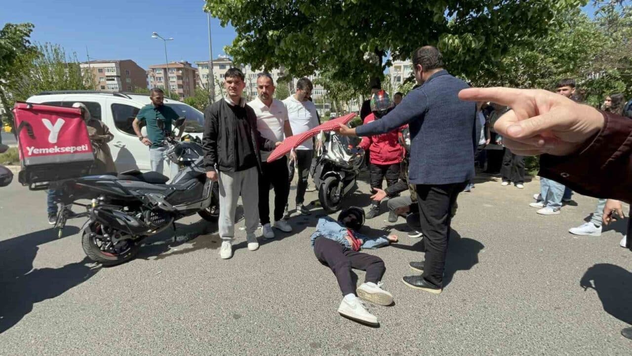 Tekirdağ Çorlu'da meydana gelen kazada, ters yöne giren bir motosiklet
