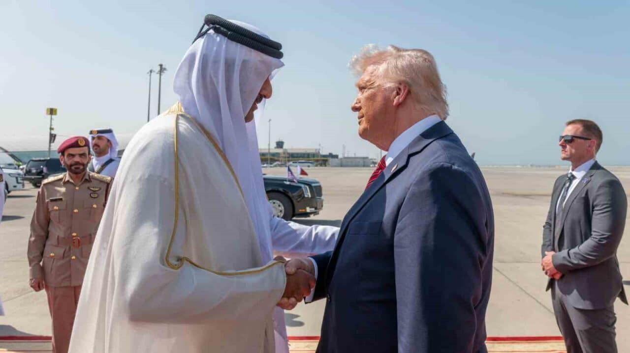 ABD Başkanı Donald Trump, Doha'da Katar Emiri Şeyh Temim bin