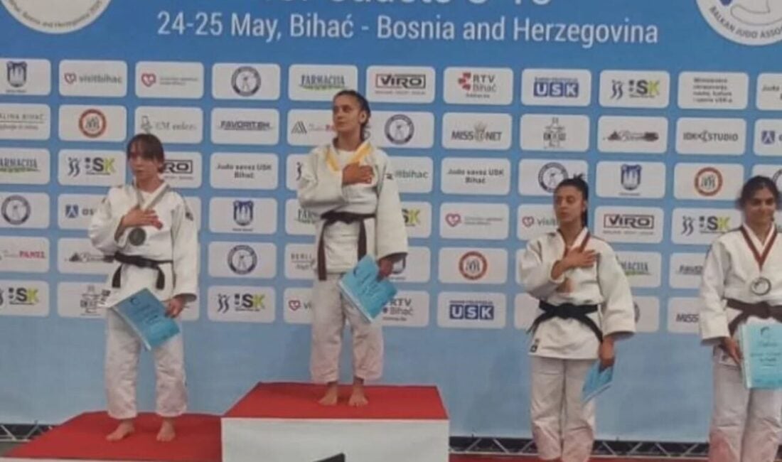 Düzceli sporcu Ayşenaz Tosun, Bosna-Hersek'teki Ümitler Balkan Judo Şampiyonası'nda 44