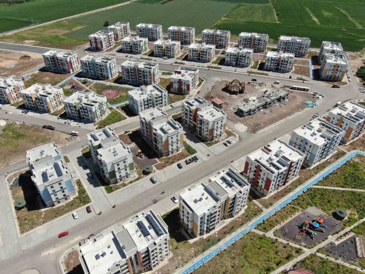 Gaziantep'in Araban ilçesinde, Kahramanmaraş depremleri sonrası TOKİ tarafından inşa edilen