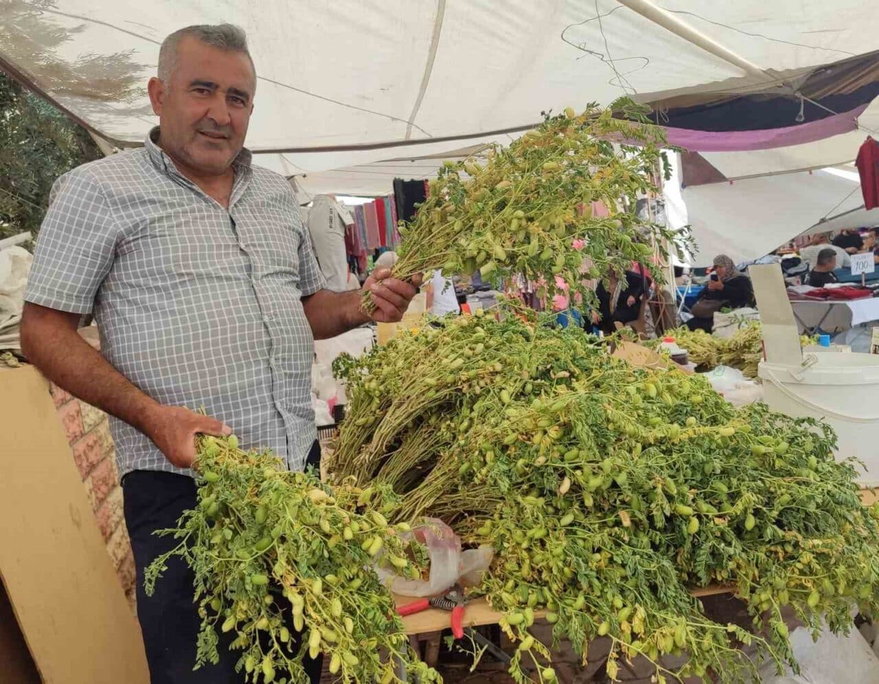 Kahramanmaraş'ta yetiştirilen yeşil nohut, pazarlarda büyük ilgi görüyor. 50 yaşındaki