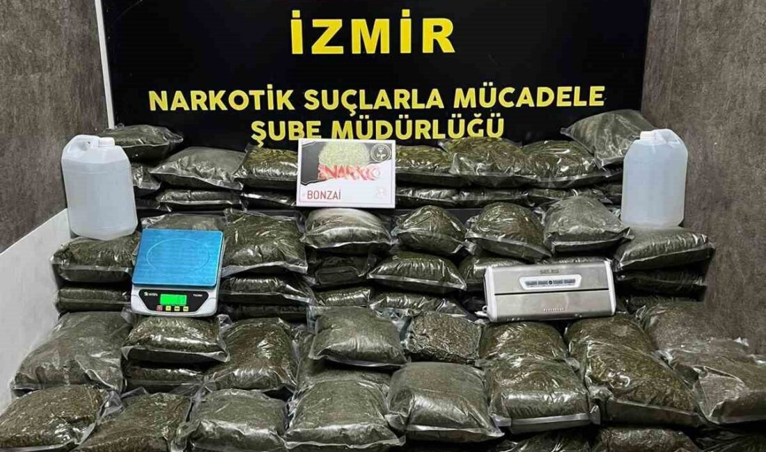 İzmir'in Konak ilçesinde yapılan bir operasyonda, 126 kilogram bonzai ele