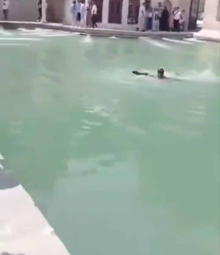 Şanlıurfa'da Kurban Bayramı sırasında Balıklıgöl'e girerek yüzen bir şahsa, güvenlik