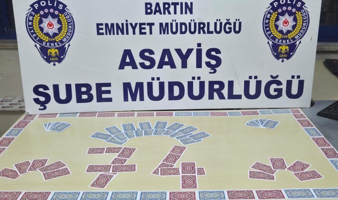 Bartın'da düzenlenen bir operasyonda kumar oynayan 4 kişiye toplam 36