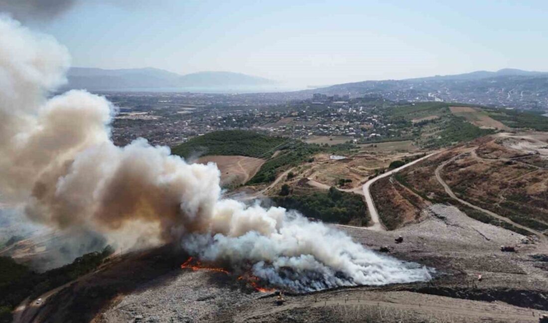 Kocaeli'nin İzmit ilçesindeki İZAYDAŞ çöp sahasında nedeni henüz belirlenemeyen bir
