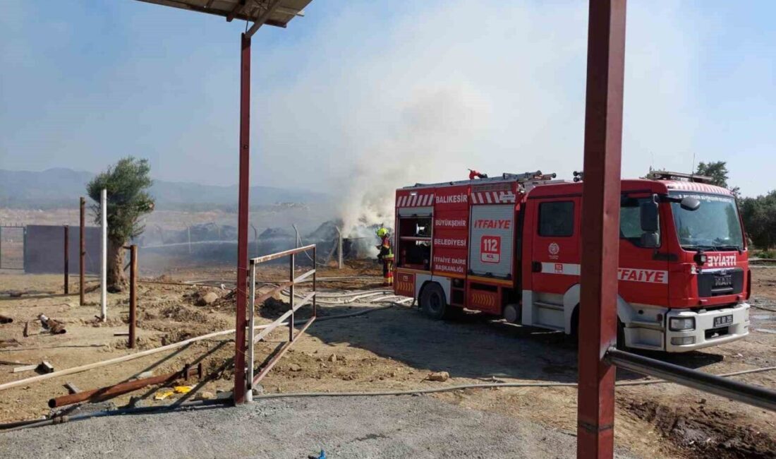 Balıkesir’in Edremit ilçesindeki bir besi çiftliğinde çıkan yangın, itfaiye ekiplerinin
