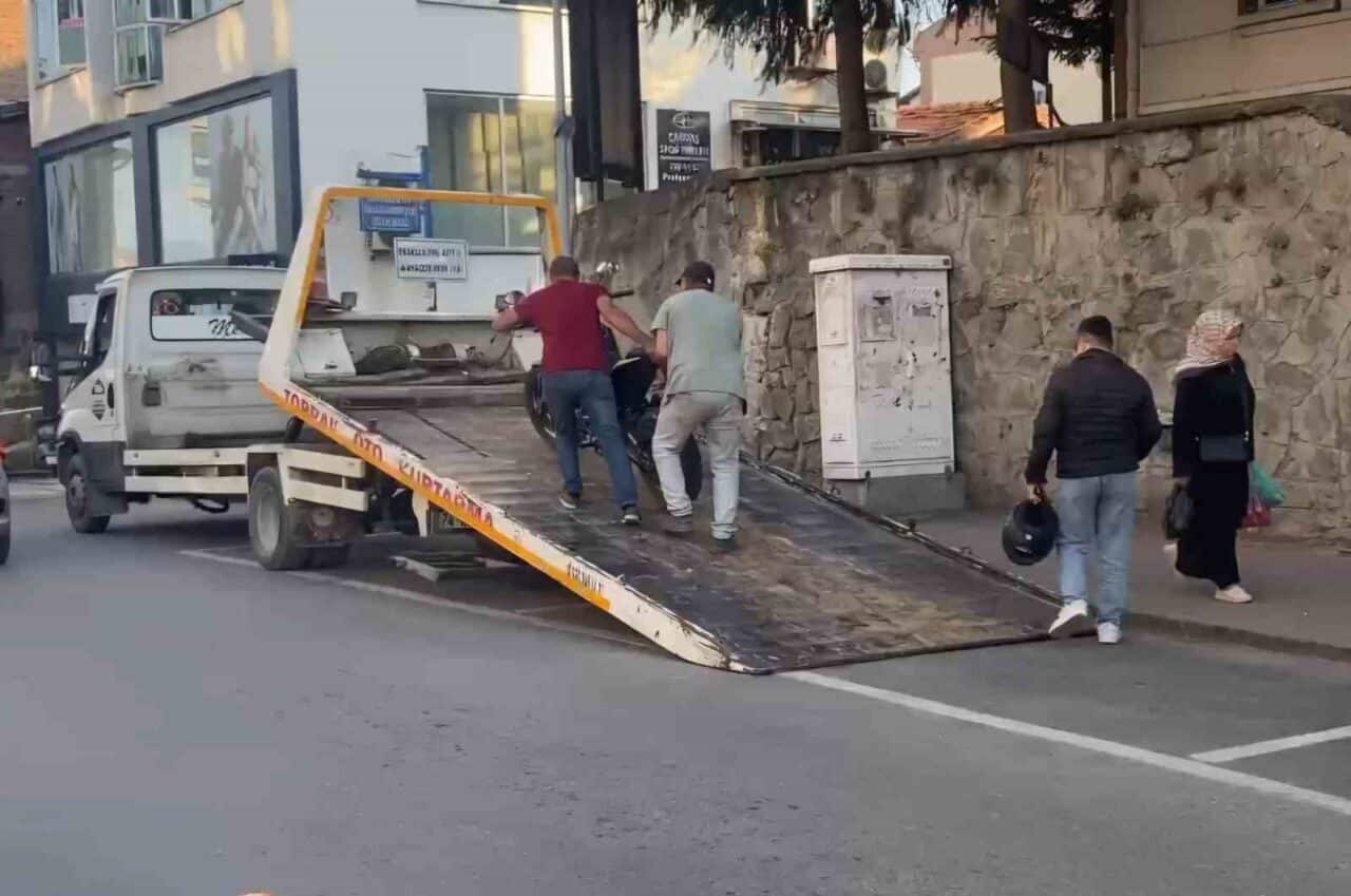 Bartın'da ehliyetsiz ve 17 yaşındaki İ.M., sahte plaka kullanan motosikleti